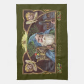 Victoriaans Santa Angels Kerst Antiek Theedoek (Verticaal)