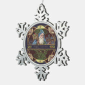 Victoriaans Santa Angels Kerst Antiek Tin Sneeuwvlok Ornament (Rechts)