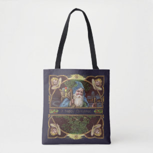 Victoriaans Santa Angels Kerst Antiek Tote Bag