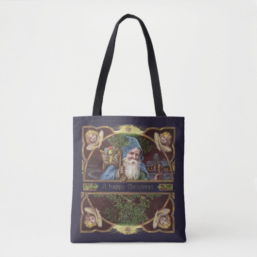 Victoriaans Santa Angels Kerst Antiek Tote Bag (Voorkant)