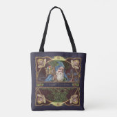 Victoriaans Santa Angels Kerst Antiek Tote Bag (Achterkant)