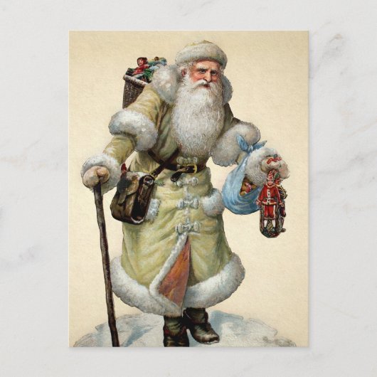 Victoriaans Santa Briefkaart (Voorkant)