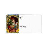 Victoriaans Santa  CadeauLabel Etiket (Voorkant)