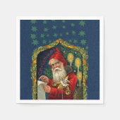 Victoriaans Santa Checking List Candles Holly Servetten (Voorkant)