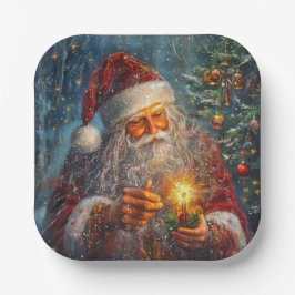 Victoriaans Santa Christmas Paper Borden Papieren Bordje