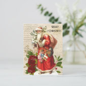  Victoriaans Santa Claus Antiek ontkoppeling Briefkaart (Staand voorkant)