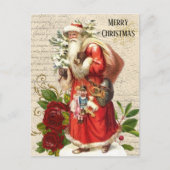 Victoriaans Santa Claus Antiek ontkoppeling Briefkaart (Voorkant)