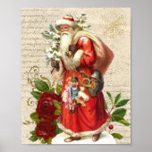Victoriaans Santa Claus Antiek ontkoppeling Poster (Voorkant)