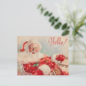 Victoriaans Santa Claus Briefkaart (Staand voorkant)