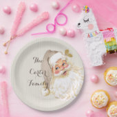  Victoriaans Santa Claus Neutral Taupe Papieren Bordje (Feest)