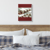 Victoriaans  Santa Claus Rendier Sleigh Canvas Afdruk (Insitu (Slaapkamer))