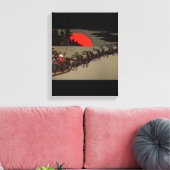 Victoriaans Santa Claus Rendier Sleigh Canvas Afdruk (Insitu (Woonkamer))