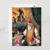 Victoriaans Santa en Krampus Briefkaart (Voorkant / Achterkant)