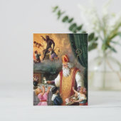 Victoriaans Santa en Krampus Briefkaart (Staand voorkant)