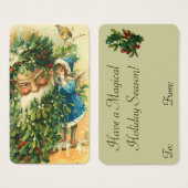 Victoriaans Santa & Fae Mini Groeten of Cadeau Lab Visitekaartjes (Voorkant /achterkant)
