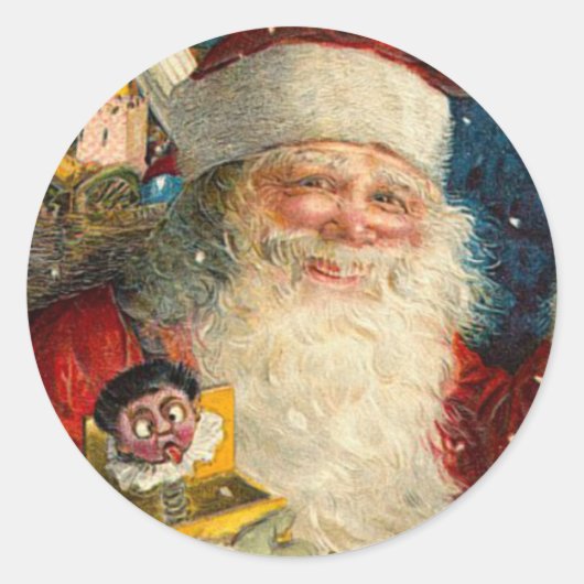 Victoriaans Santa Kerst sticker (Voorkant)