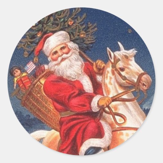 Victoriaans Santa Kerst stickers (Voorkant)