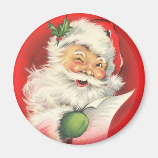 Victoriaans Santa Magnet voor de Feestdagen (Voorkant)