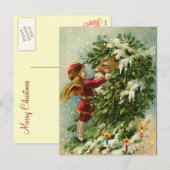 Victoriaans Santa Post-Kaart Feestdagenkaart (Voorkant / Achterkant)