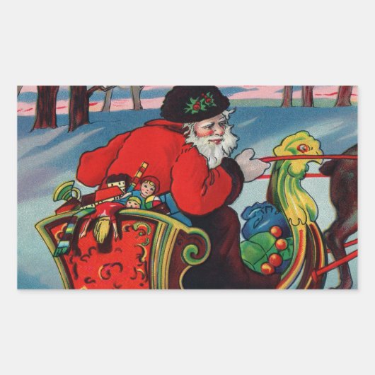 Victoriaans Santa Stickers (Voorkant)