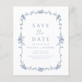 Victoriaans Save the Date Foto Franse bruiloft Flyer (Voorkant)