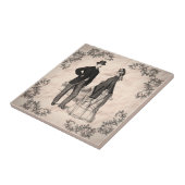 Victoriaans scène tegeltje (Zijkant)