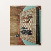 Victoriaans schaakprobleem met schaakmat legpuzzel (Verticaal)