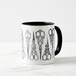 Victoriaans schaar- en schaar-elegante naaimachine mok