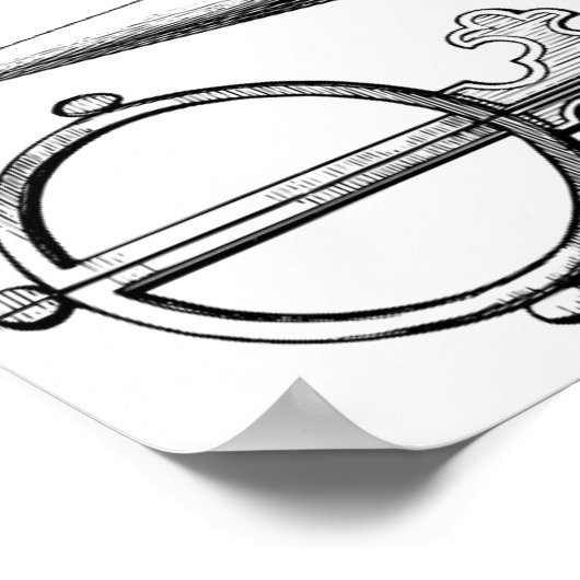 Victoriaans schaarser elegant poster (Hoek)