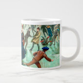 Victoriaans schaatsen winterseizoen grote koffiekop (Rechts)