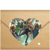 Victoriaans schaatsen  winterseizoen hart sticker