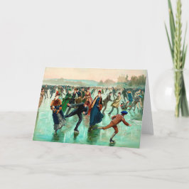 Victoriaans schaatsen  winterseizoen kaart