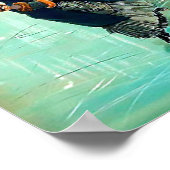 Victoriaans schaatsen  winterseizoen poster (Hoek)