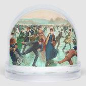 Victoriaans schaatsen  winterseizoen sneeuwbol (Voorkant)