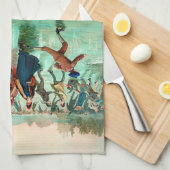 Victoriaans schaatsen  winterseizoen theedoek (Quarter Fold)