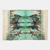 Victoriaans schaatsen  winterseizoen theedoek (Horizontaal)