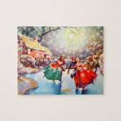  Victoriaans schaatsers Legpuzzel (Horizontaal)