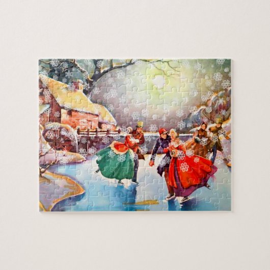  Victoriaans schaatsers Legpuzzel (Horizontaal)