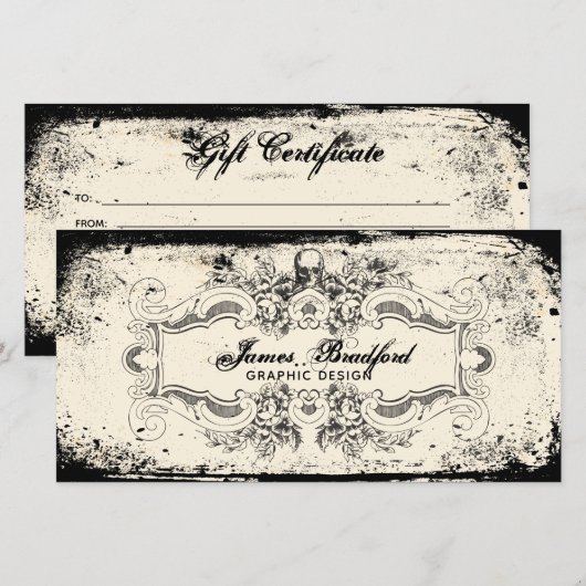 Victoriaans schedel cadeaubon (Voorkant / Achterkant)