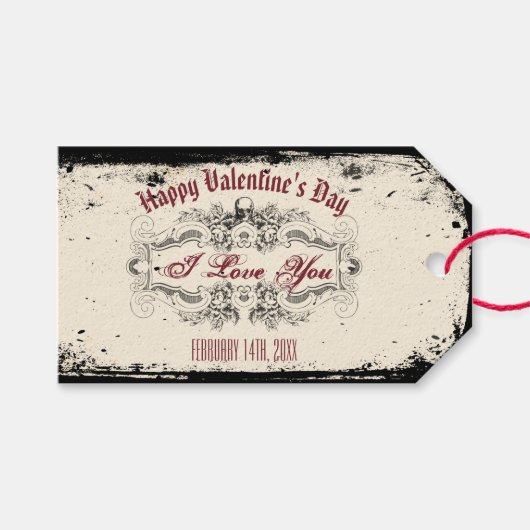  Victoriaans schedel Cadeaulabel (Voorkant (Horizontaal))