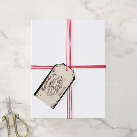  Victoriaans schedel Cadeaulabel (Met Touw)