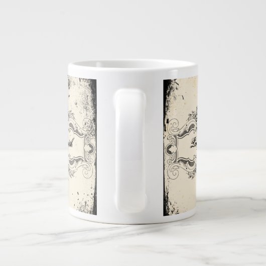 Victoriaans schedel grote koffiekop (Achterkant)