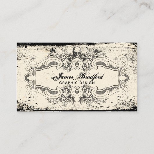  Victoriaans schedel Visitekaartje (Voorkant)