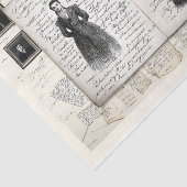 Victoriaans Schetsen Script Collage AF3 Decoupage Tissuepapier (Detail)