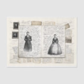 Victoriaans Schetsen Script Collage AF3 Decoupage Tissuepapier (Voorkant)