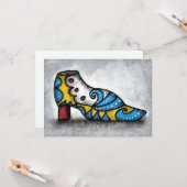 Victoriaans schoen Wenskaart Kaart (Voorkant / Achterkant in situ)