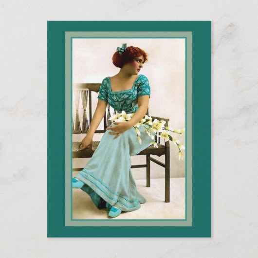 Victoriaans schoonheid, herstelde foto briefkaart (Voorkant)