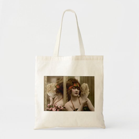 Victoriaans schoonheid met ventilator en reflectie tote bag (Voorkant)