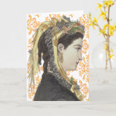 Victoriaans Schoonheid - Wenskaart - het Patroon Kaart (Gele Bloem)