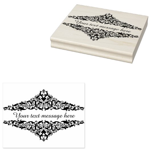  VICTORIAANS SCHROLLEN - VOEG UW BERICHT TOE RUBBERSTEMPEL (Gestempeld)